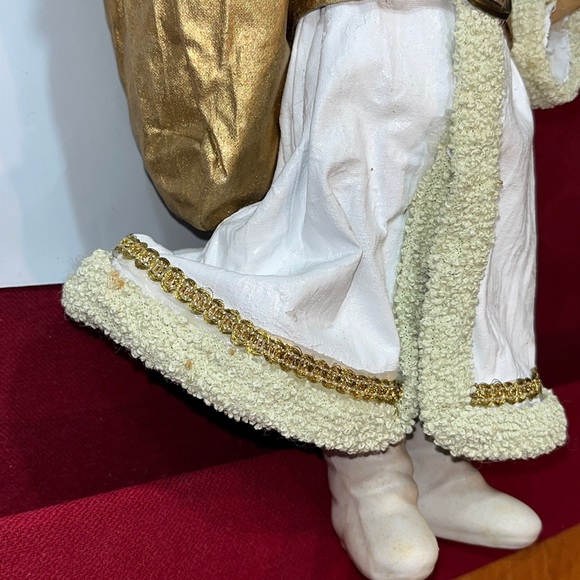 Possible Dreams SANTA 1987 Clothtiques 10#Old World White Gold TOY sack  713036 - Picture 13 of 16